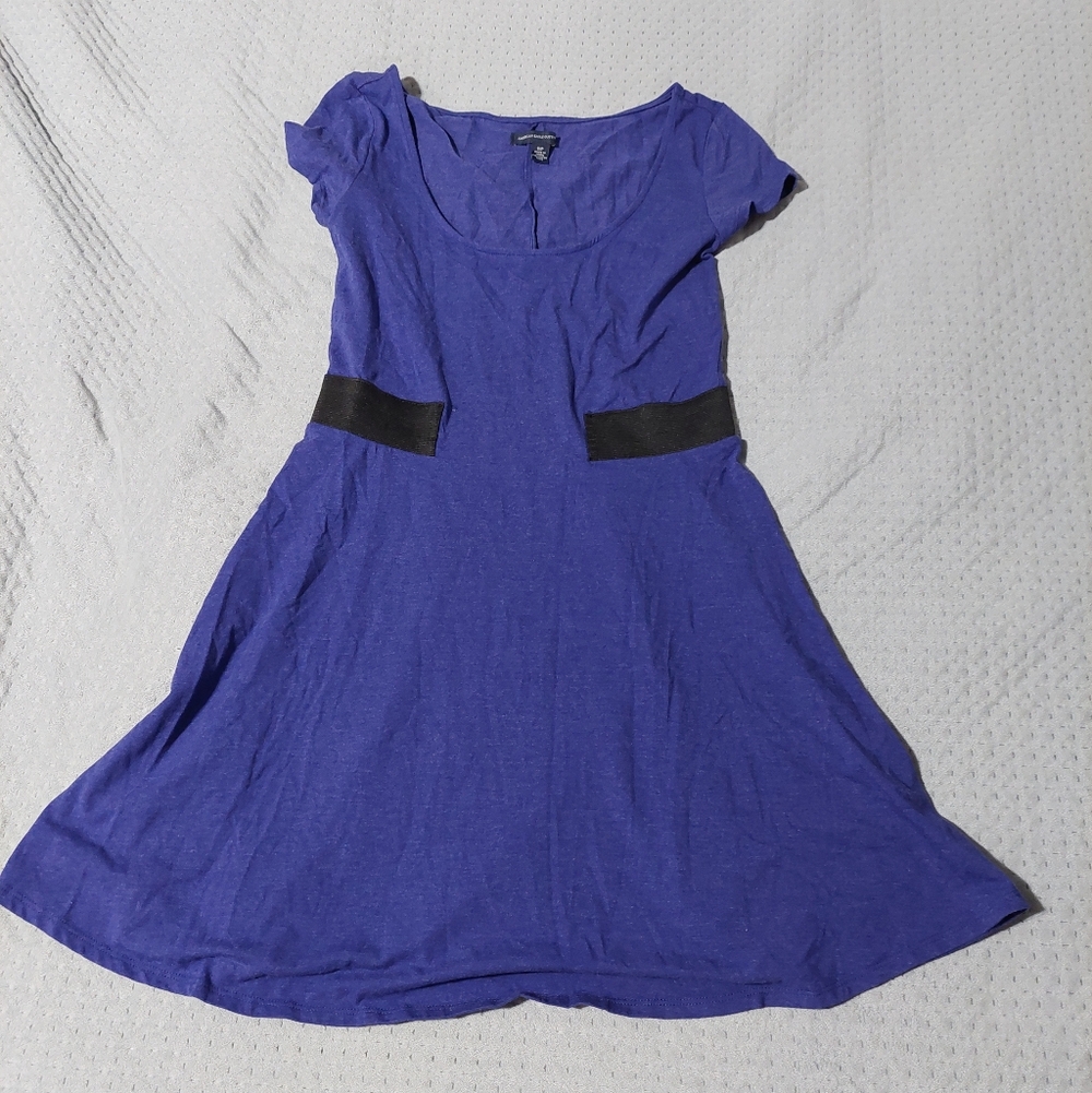 American Eagle Women's Purple Scoop Neck Fit & Flare Dress